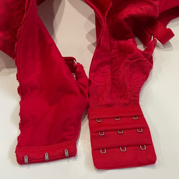 Aerie Real Sunny full coverage red lace detail bra 42DD - Picture 9 of 11